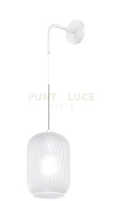 APPLIQUE REGOLABILE BIANCO 1 LUCE VETRO BIANCO FOG 1181BI-A-BF