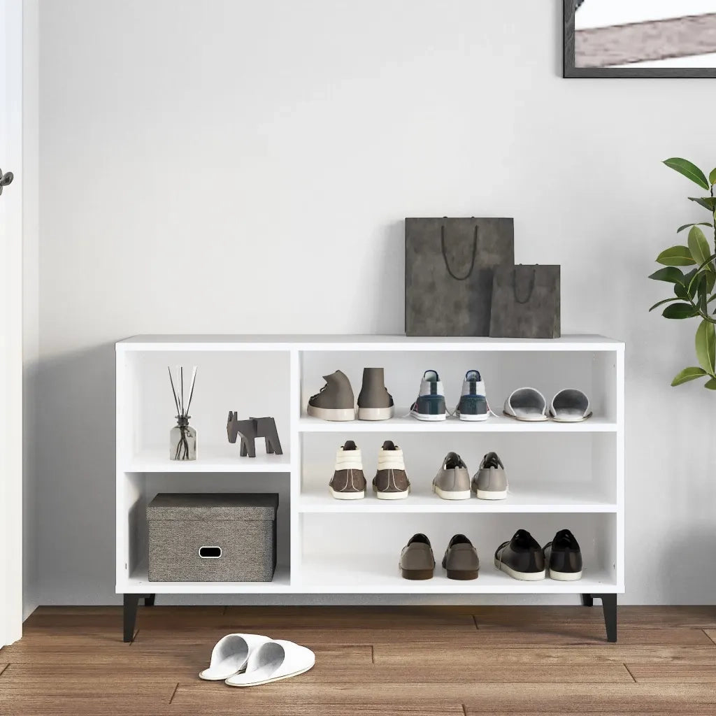 Scarpiera Bianca 102x36x60 cm in Legno Multistrato cod mxl 42839