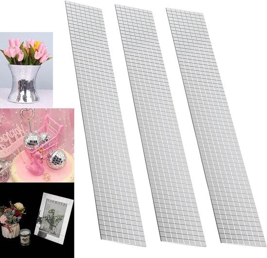 Mini Tegoli Mosaico Riflessi Vetro Autoadesivi DIY Decorazione (5 x 5 mm) (Argento) - 4800 Pezzi