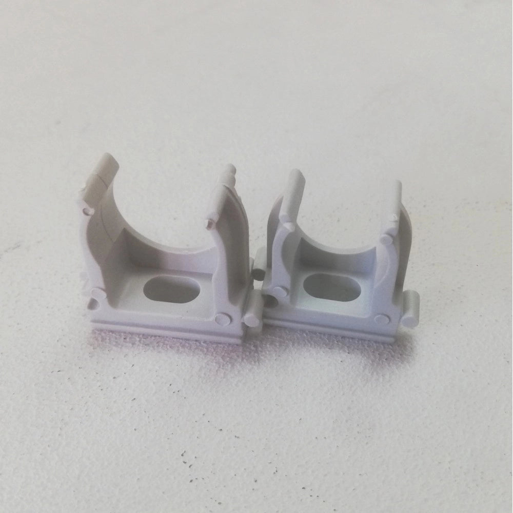 Supporto a scatto da 25mm - 20pz clips fissa tubo colore grigio per fissaggi a parete e soffitto