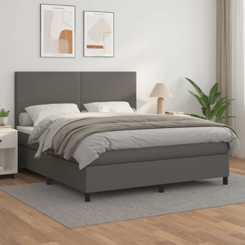 Giroletto a Molle con Materasso Grgio 180x200 cm in Similpelle 3142741