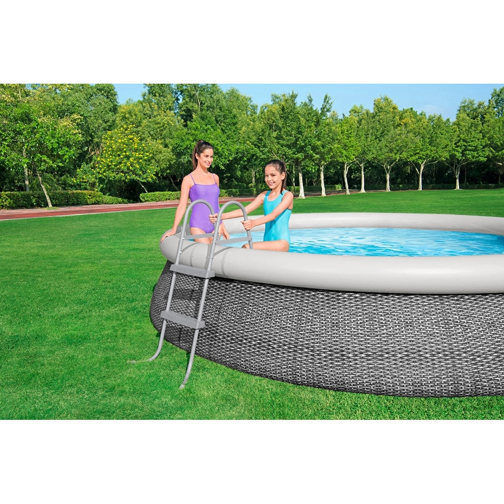 Trade Shop - Scala Da Piscina Fuori Terra 84cm Scaletta Sicurezza 2 Gradini Plastica Resistente 58430 -