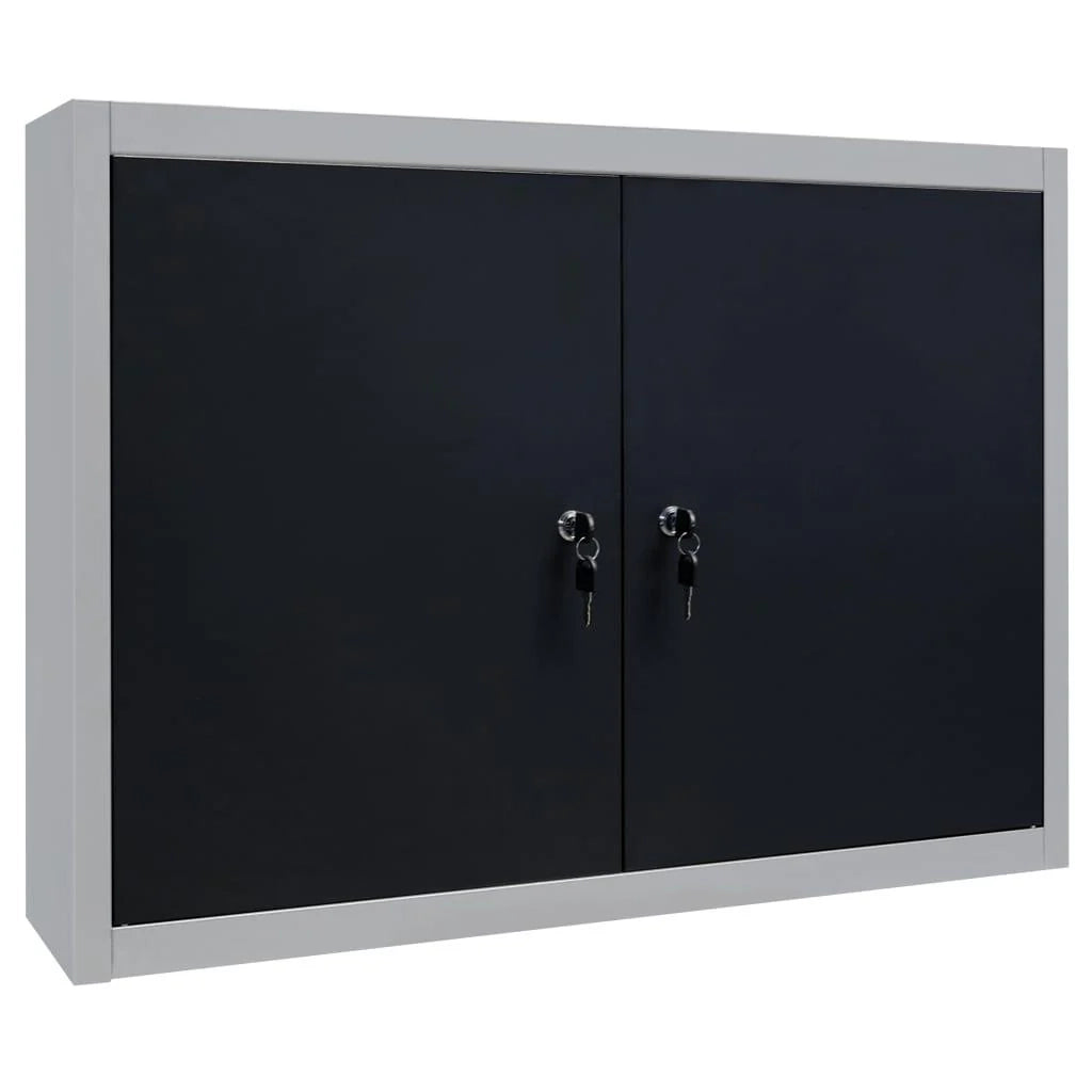 Armadio portautensili a parete armadio portautensili organizer portautensili portautensili pinze martelli 80 cm metallo grigio e nero 02_0003808