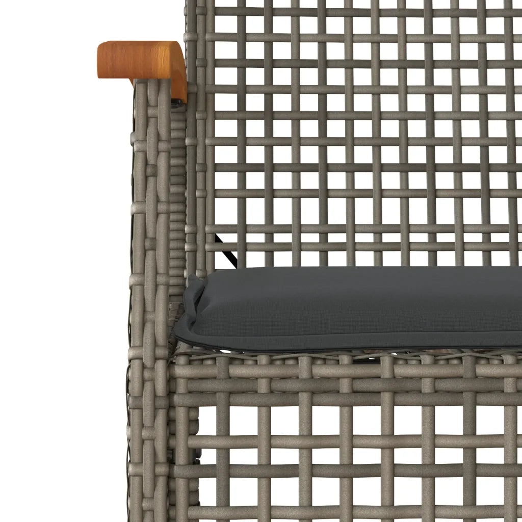 Set da Pranzo da Giardino 5 pz | Set Salotto da Giardino con Cuscini in Polyrattan Grigio