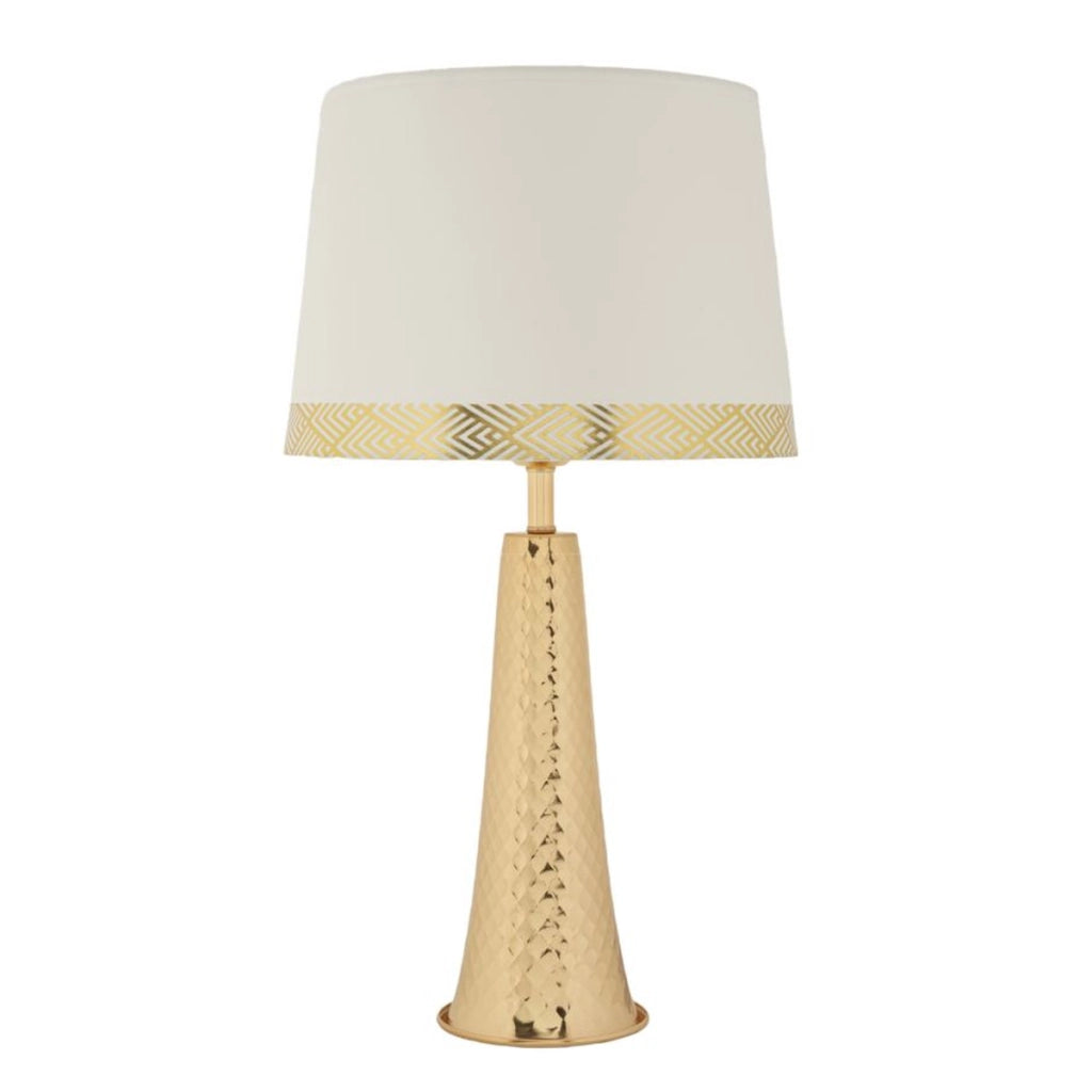 Lampada da Tavolo VKH903, Bianco, Tessuto, 30x30x54 cm