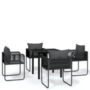 Set da Pranzo da Giardino 5 pz | Set Salotto da Giardino Nero