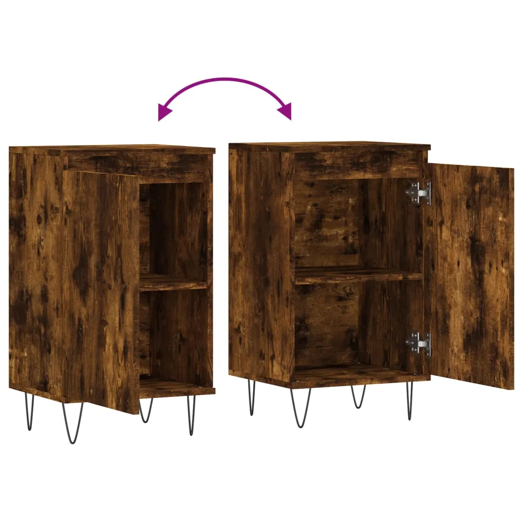 Credenze 2 pz | Madia | Buffet da pranzo | Armadio da pranzo Rovere Fumo 40x35x70 cm in Legno Multistrato