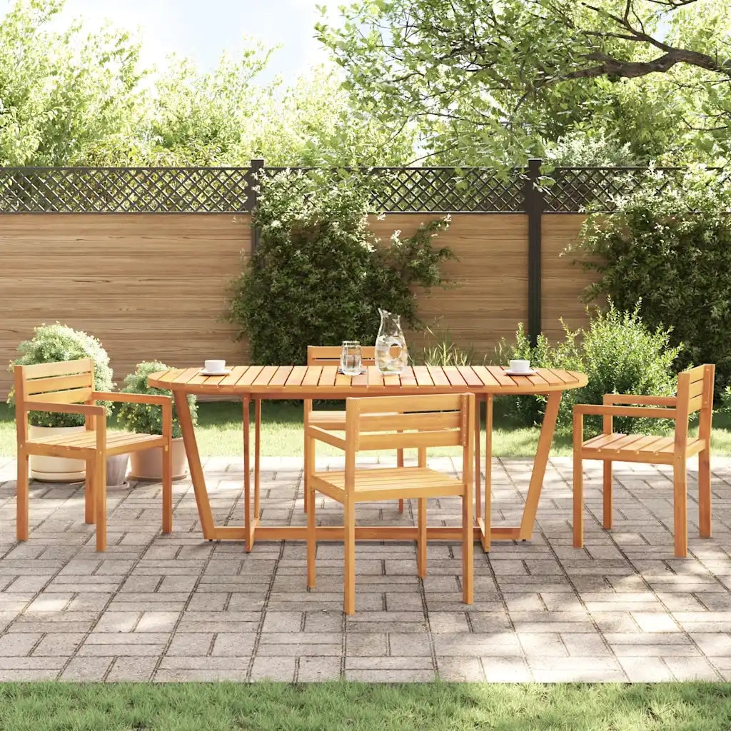 Tavolo da pranzo ovale da giardino 200x90x75 cm in Legno Massello di Acacia 4108137