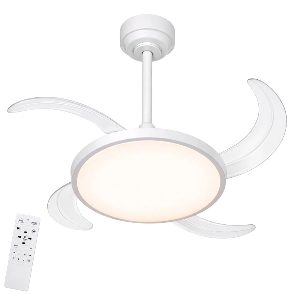 Ventilatore a plafoniera led 40w con pale a scomparsa e telecomando