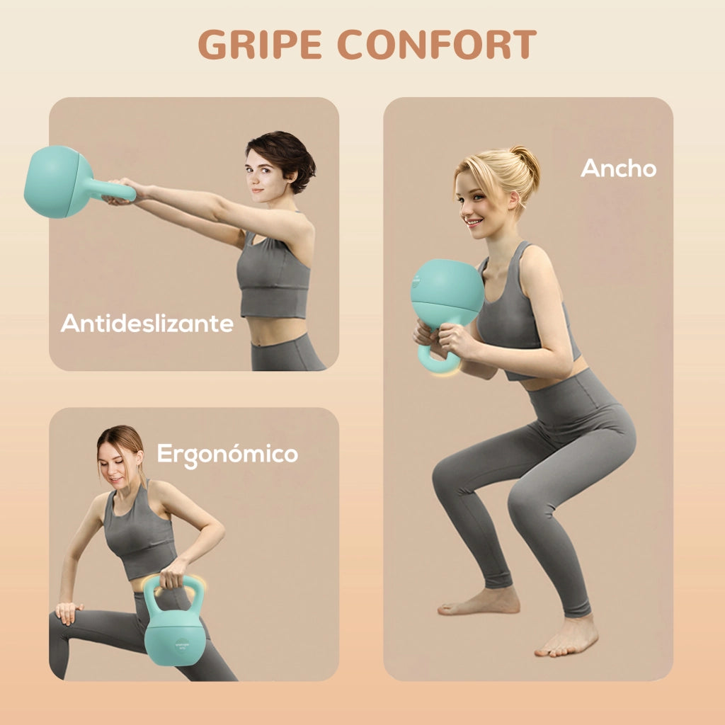 Kettlebell Pesa Rusa 6 kg ¨C zephmum ¨C Verde 19x19x28 cm