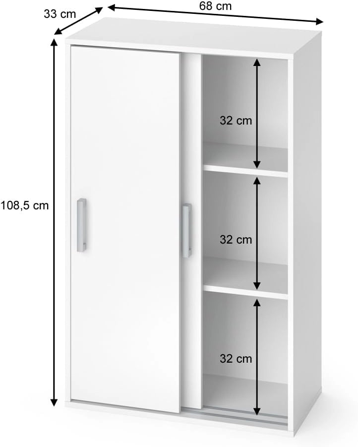 Armadio multifunzione Falk, Bianco, 68 x 108.5 cm, adatto per la conservazione salvaspazio di indumenti