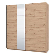Armadio Camera da Letto Porlezza, Guardaroba Grande Appendiabiti, 195x217.5h cm Marrone Rovere Nodi