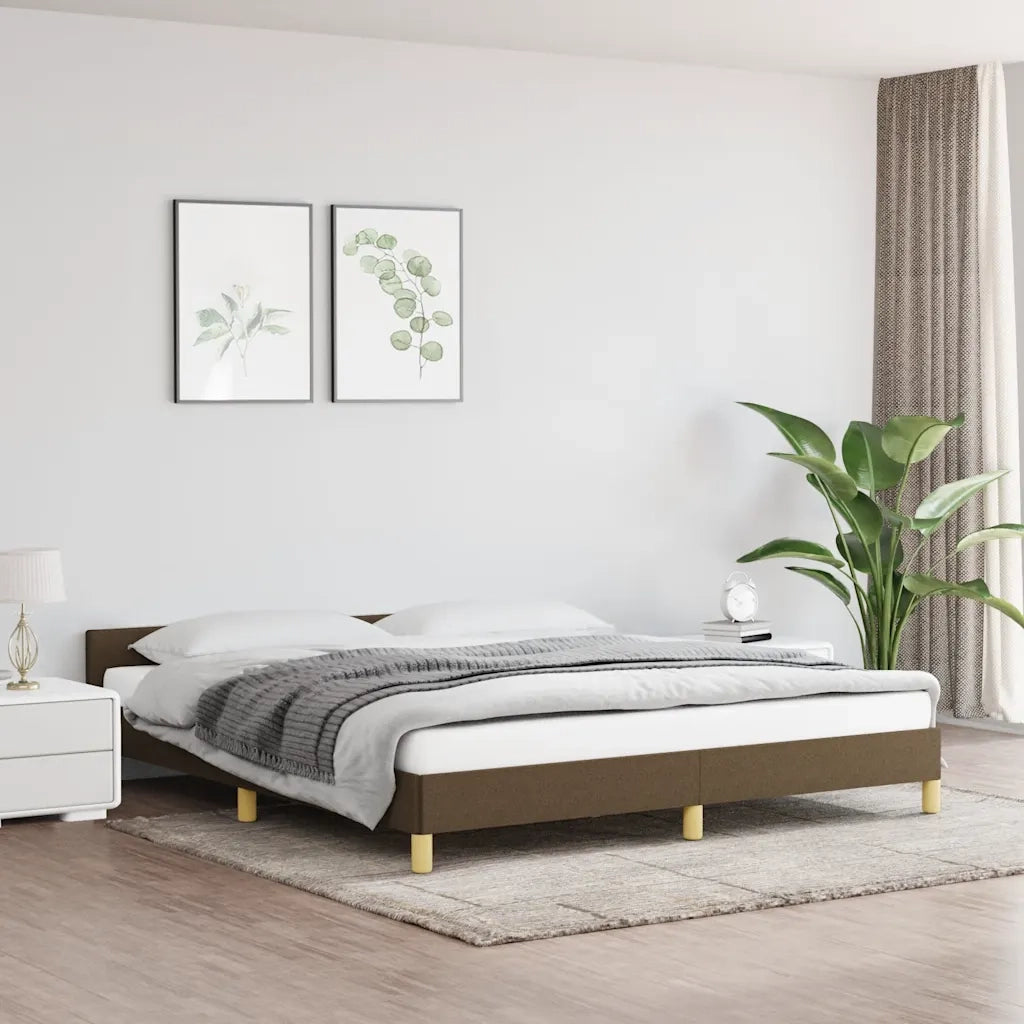 Giroletto con Testiera Marrone Scuro 160x200 cm in Tessuto cod mxl 50947