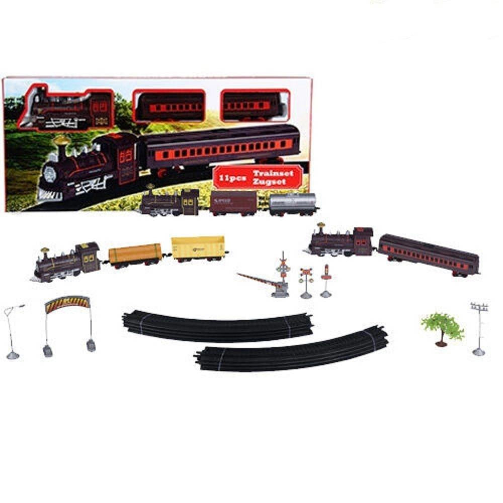 Trade Shop - Treno Con Accessori 11 Pz Trenino Modelli Assortiti Playset Giocattolo Trenini -