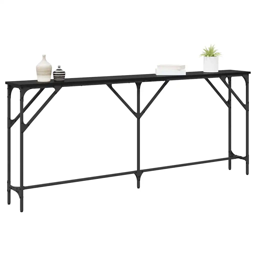 Tavolo consolle Rovere nero 180 x 23 x 75 cm 871328