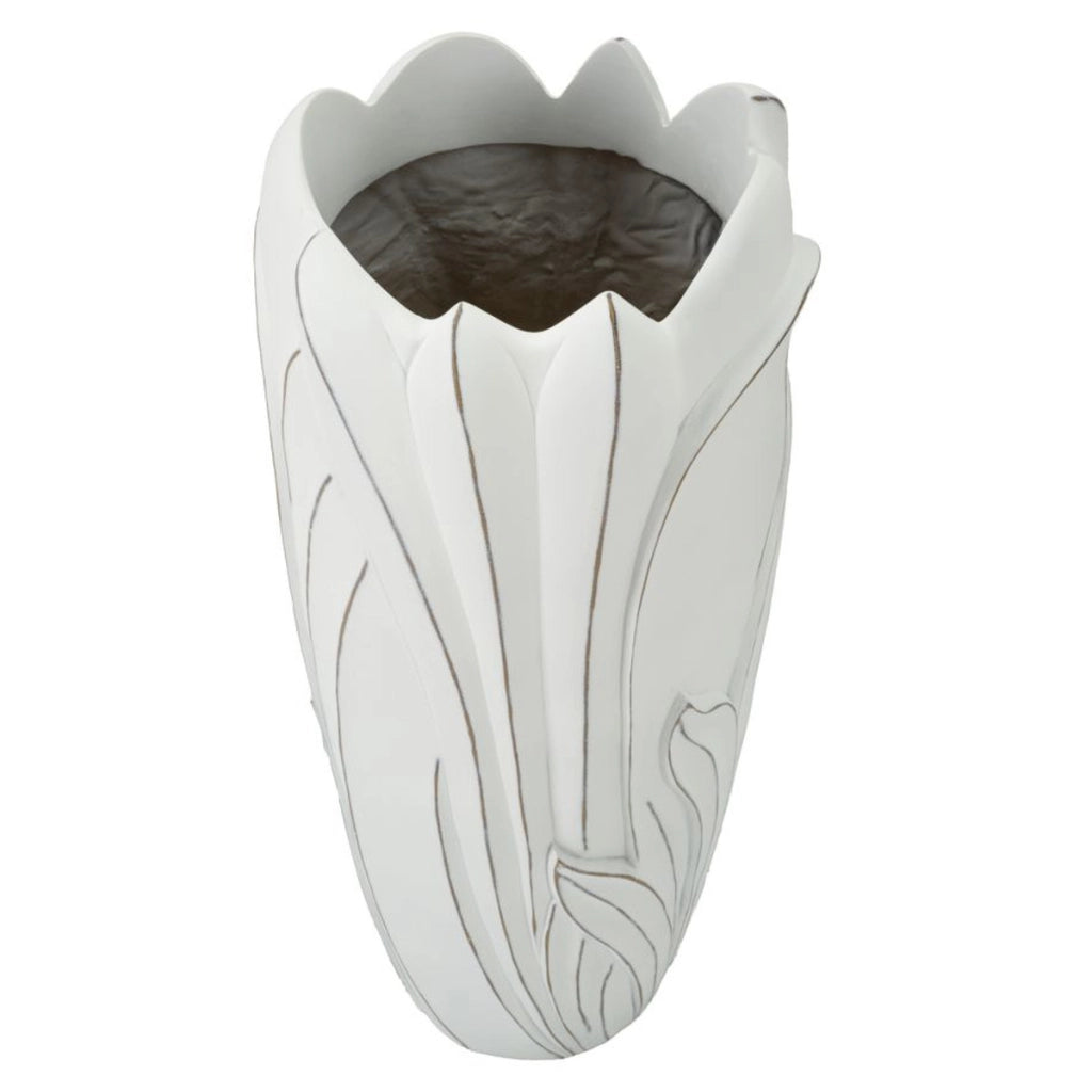 Vaso Decorativo VKH655, Bianco, Poliresina, 30,5x30,5x69 cm