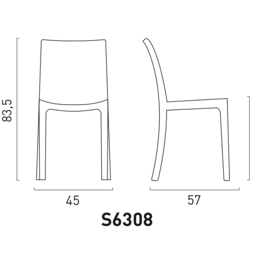 Sedia in Plastica da Esterno Giardino Boheme Bianca 4 Pz