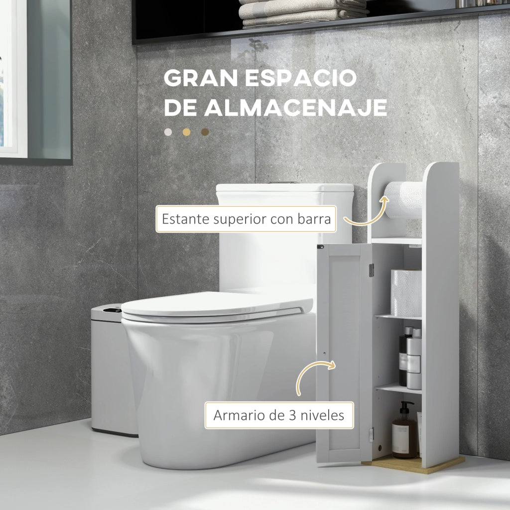 Colonna Bagno Armadio con Ante e Ripiani ¨C zephmum ¨C Bianco 20x20x80 cm