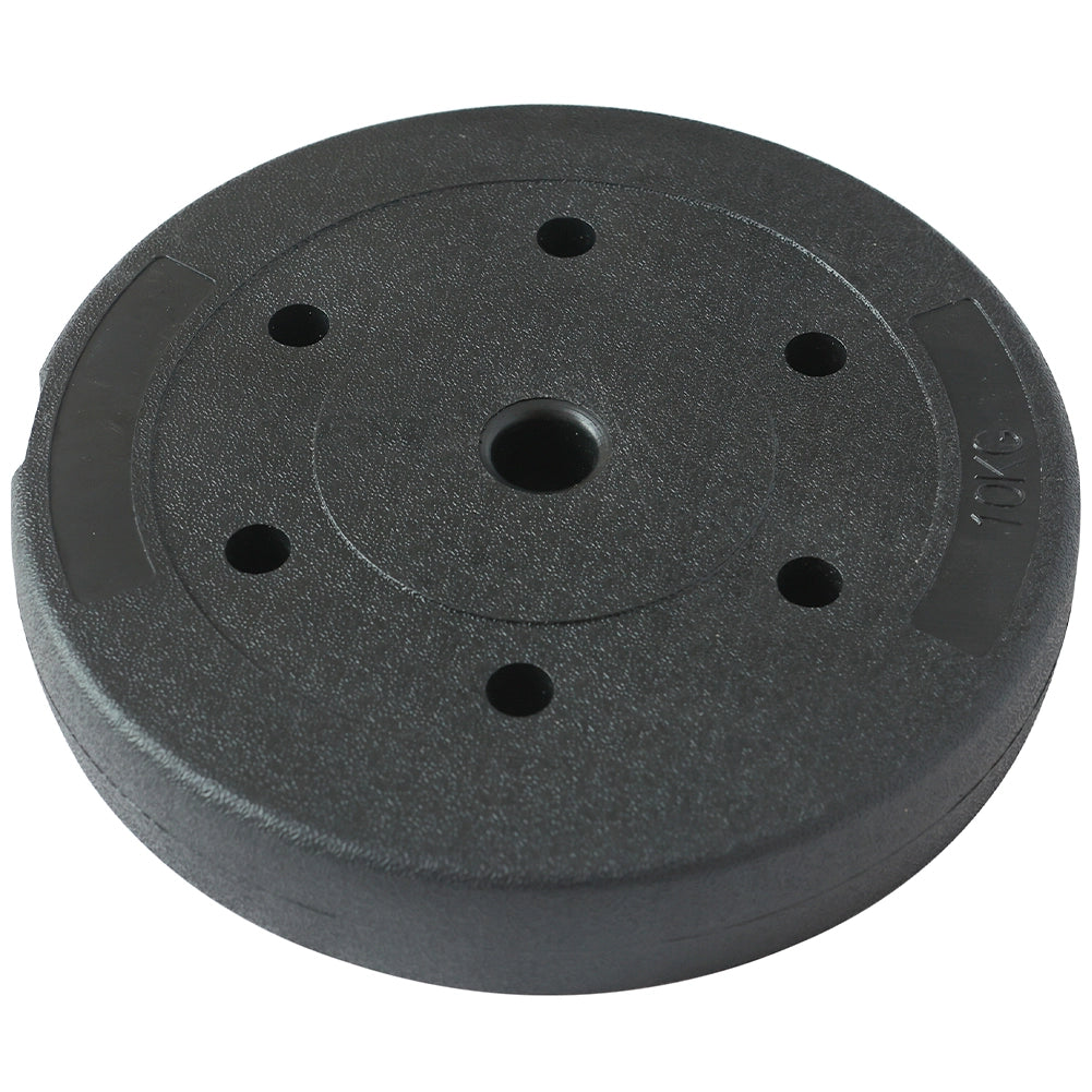 Set 2 Dischi Pesi Bilanciere Manubrio 20kg Plastificati Cemento 10kg x 2 Nero