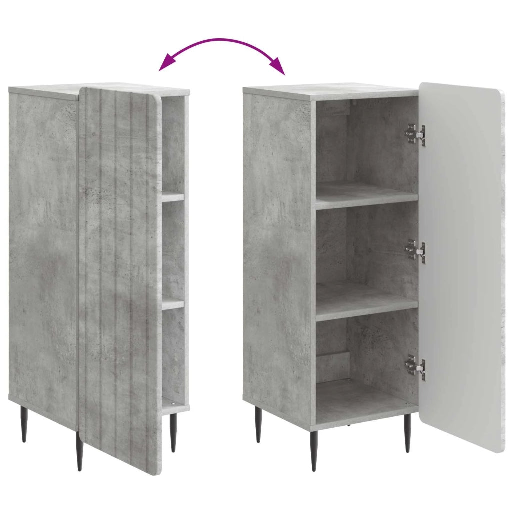 Credenza Grigio Cemento 34,5 x 33 x 92 cm Legno ingegnerizzato