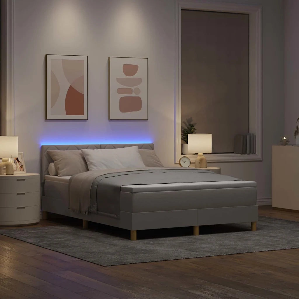 Letto a Sorgente LED con materasso Talpa 140 x 200 cm Tessuto 3342524