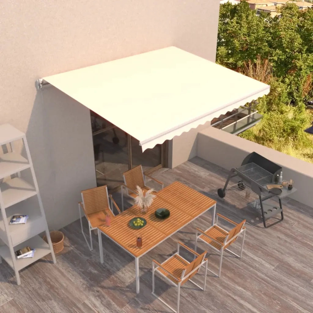 Tenda da Sole Retrattile Manuale 450x350 cm Crema 3068997