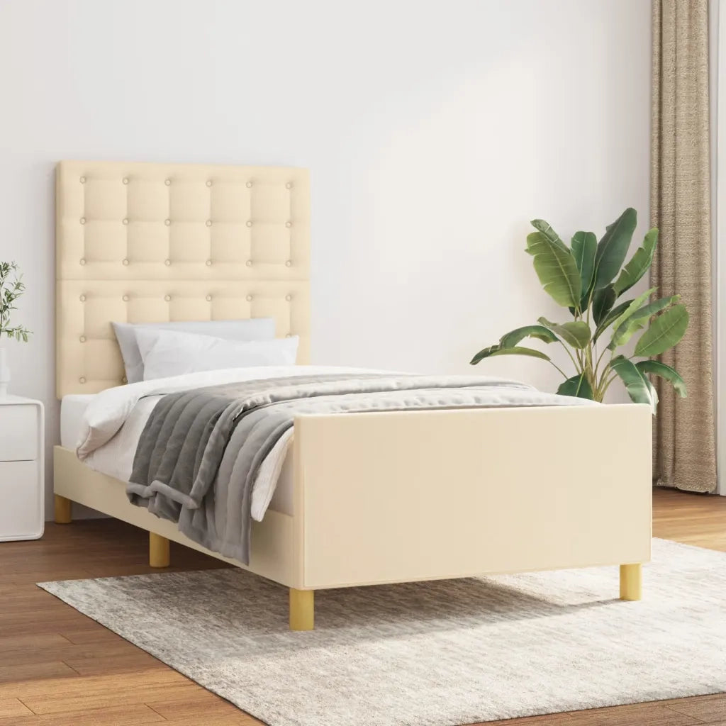 Giroletto senza Materasso-Struttura Letto Crema 100x200 cm in Tessuto 613122