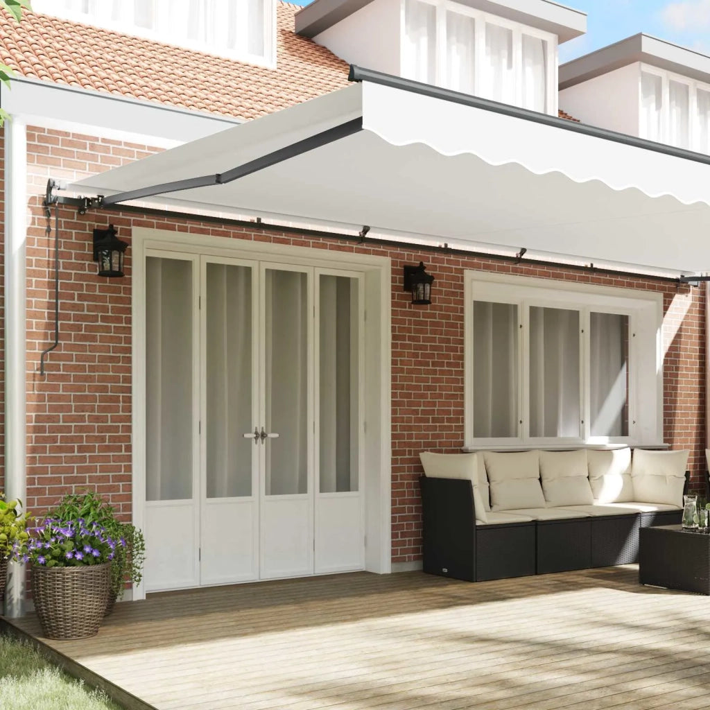 Tenda retrattile Bianco 600 × 350 cm Tessuto e Alluminio 3331763