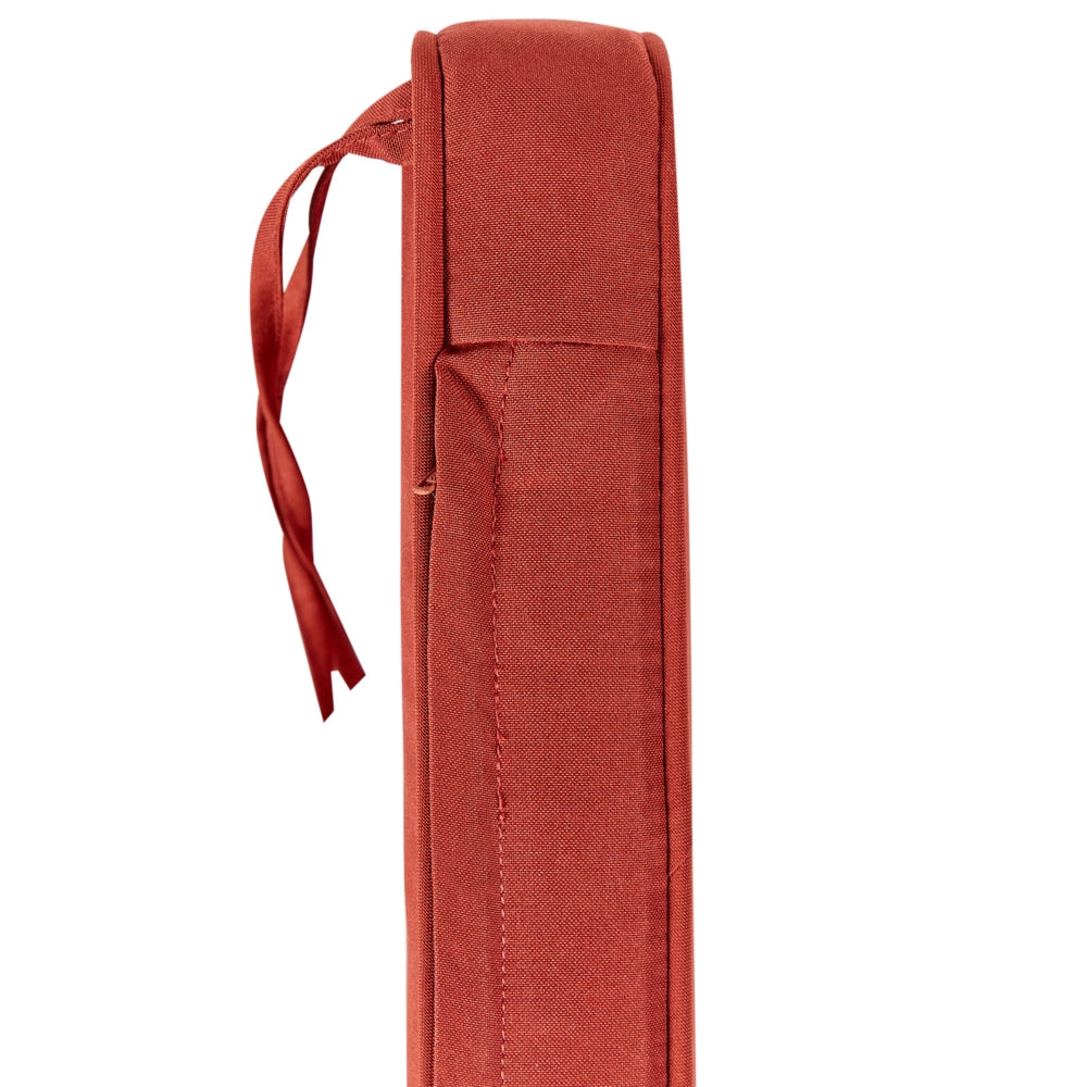 Panca da Esterno con Contenitore in Legno Massello di Acacia 2 Posti 120 cm Rosso Mogano e cuscino rosso