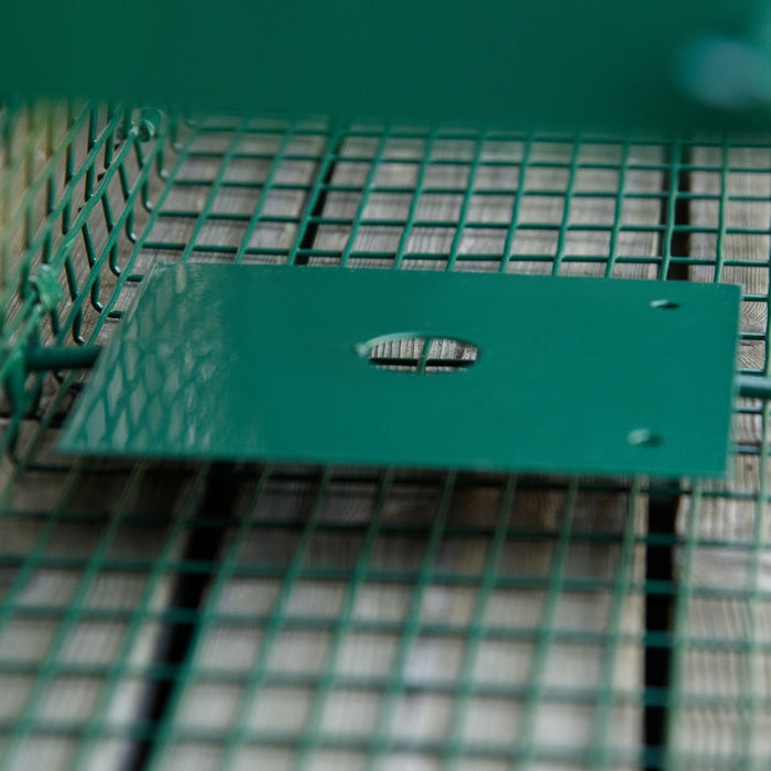 Gabbia Trappola per Animali Vivi Piccoli con Doppia Porta e Maniglia 60x18x20cm Verde Scuro