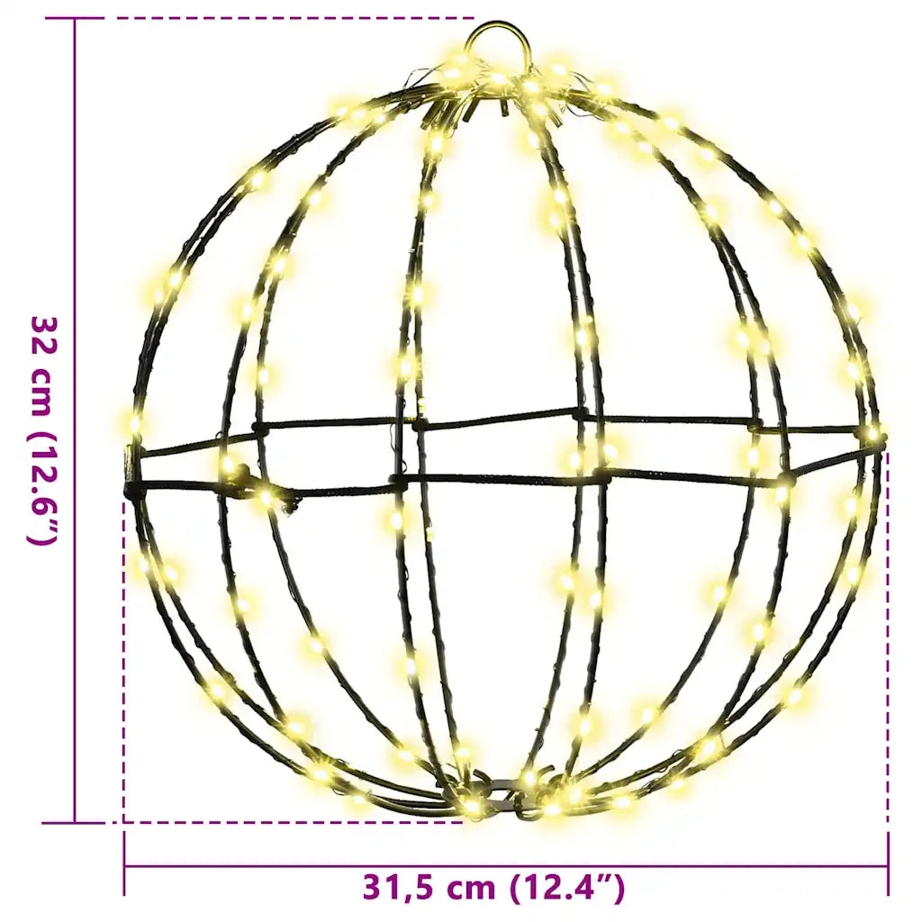 Palla con 96 LED Bianco caldo 31,5 x 31,5 x 32 cm Metallo 42019105