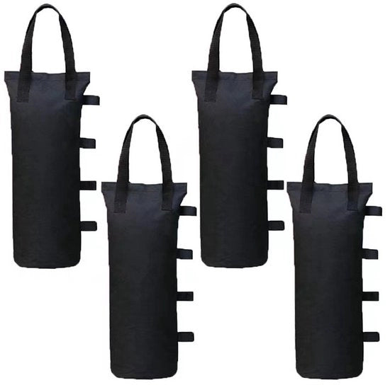 4 pezzi - Sacco di sabbia per tenda - Sacco di sabbia vuoto per tenda da festa - 20 x 47cm - 600D Oxford - Nero - 10kg di capacità di carico - Pesi per tenda - Chiusura con cerniera a clip - Base stabile