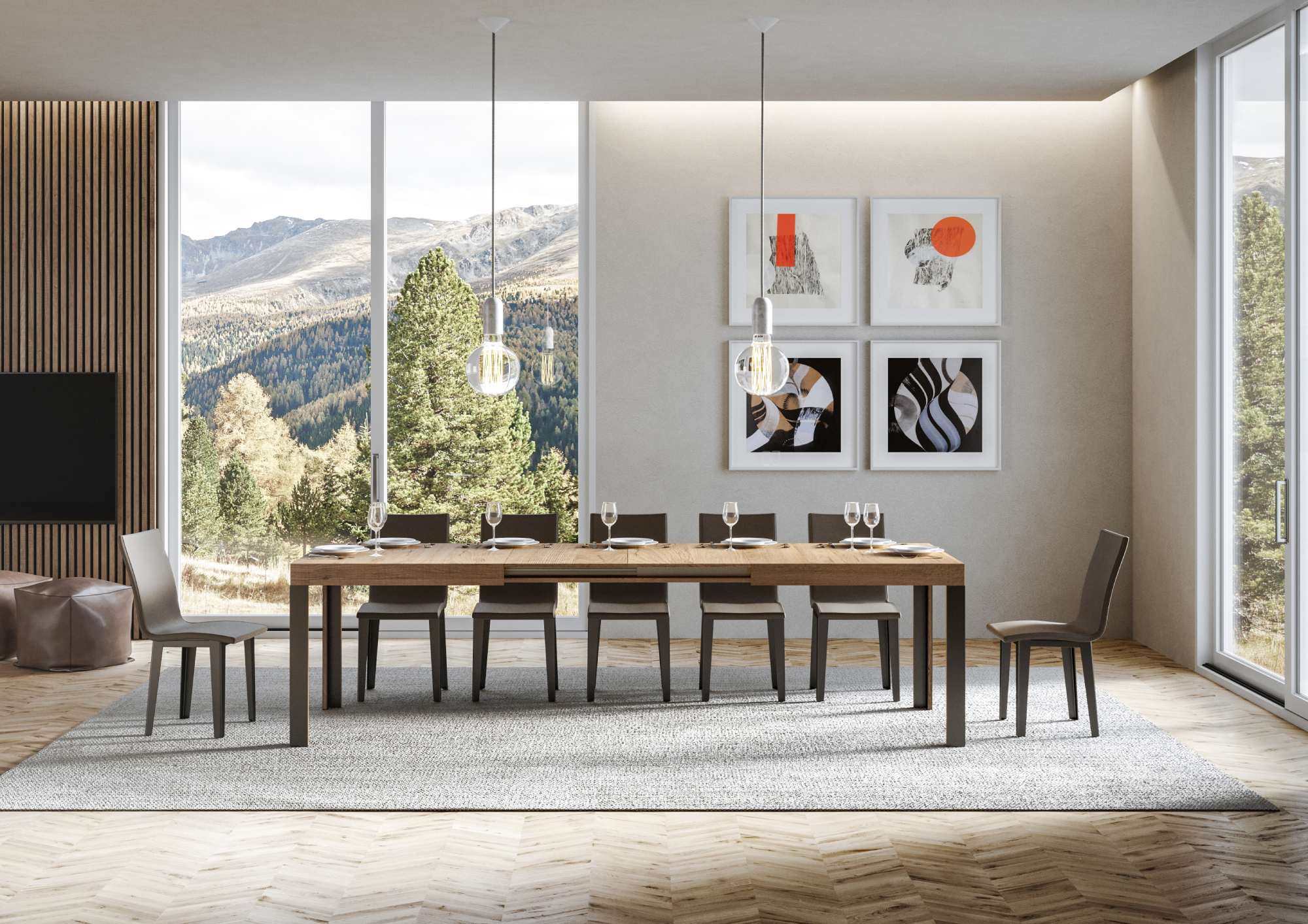 Tavolo Allungabile 160-244x80x77 cm Linea Quercia Natura