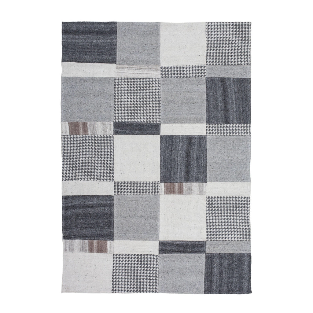 Tappeto patchwork Omnia Natur in seta e lana 160x230 cm