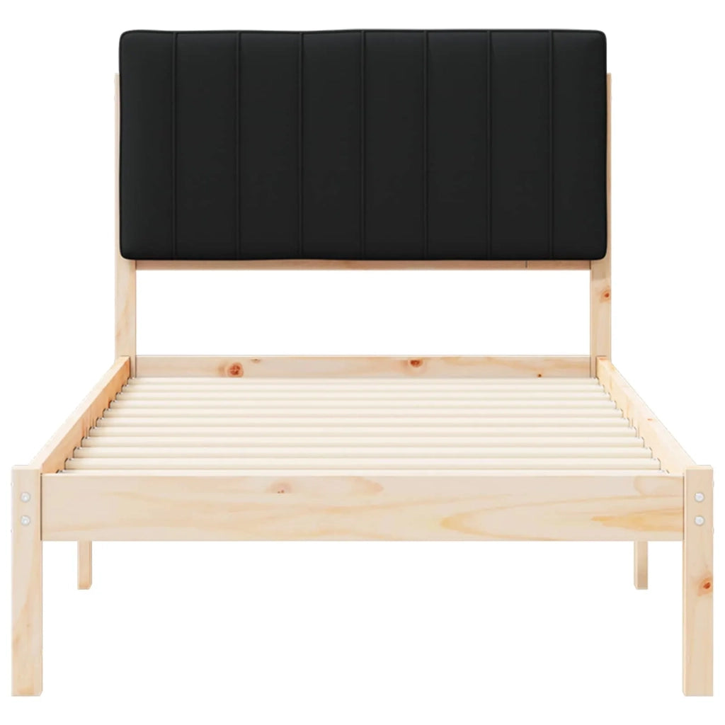 Letto con Testiera Rivestita Nero 90 x 190 cm 878086