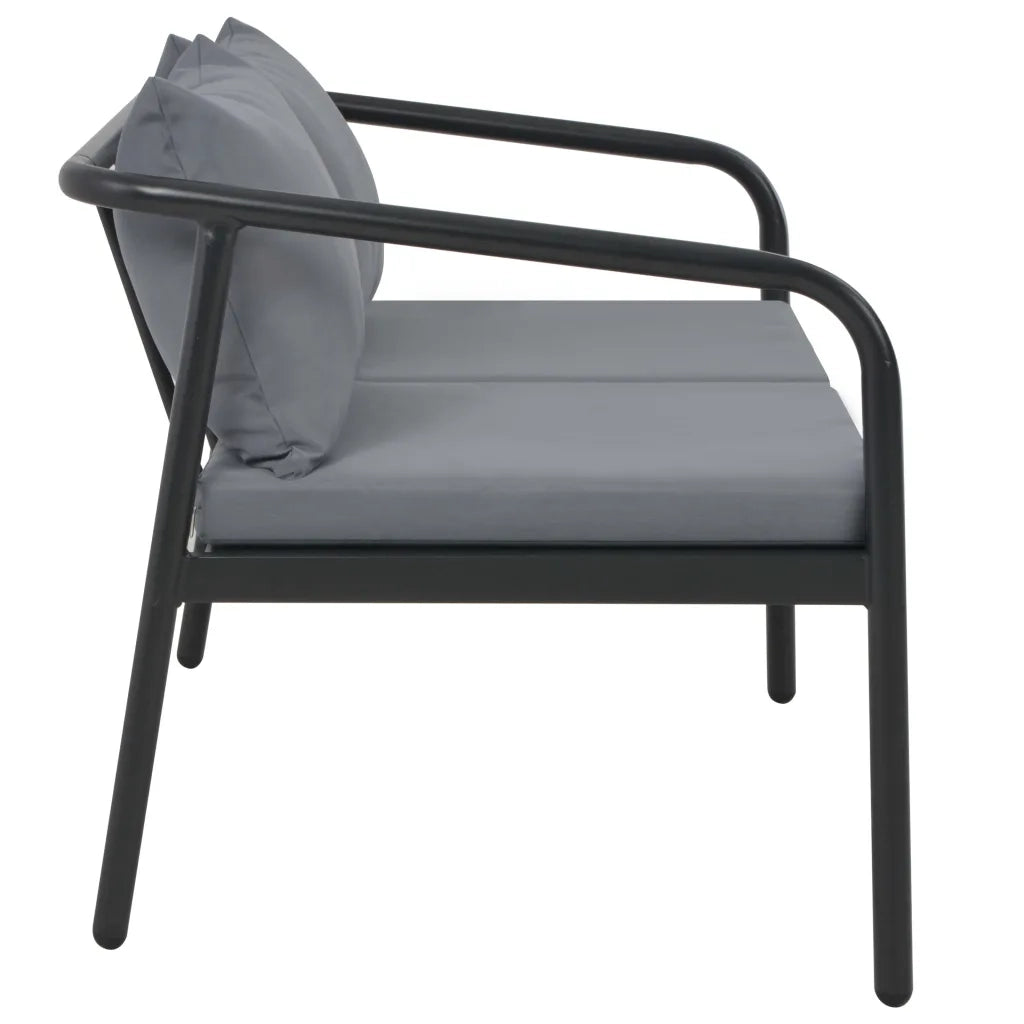 Divano da Giardino a 2 Posti con Cuscini Grigio in Alluminio cod mxl 73627