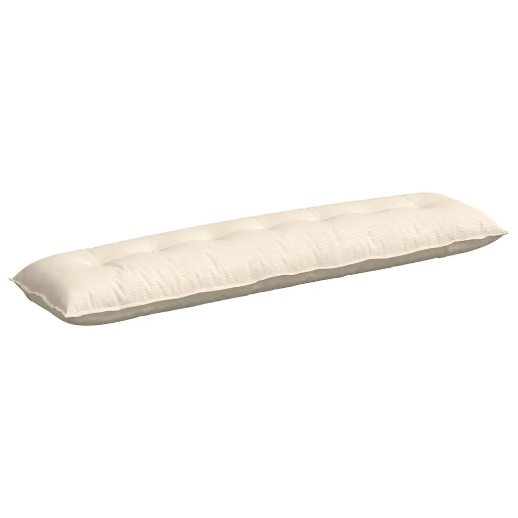 Cuscino per Schiena Crema 200 x 50 cm Tessuto in Cords