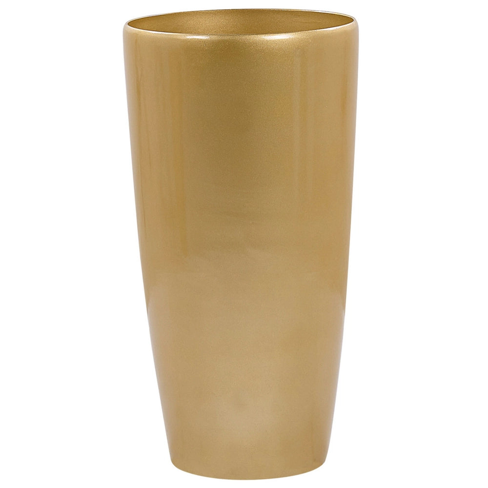 Vaso da fiori per piante da interno per esterni Miscela di pietre dorate Lucido rotondo alto 40 cm