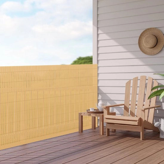 Schermo per giardino in PVC 1,4x4m per privacy - separazione per giardino e schermo per balcone in bambù - 1,4x4m