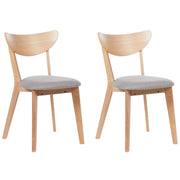 Set di 2 sedie da pranzo in legno chiaro con decorativo design moderno e tradizionale