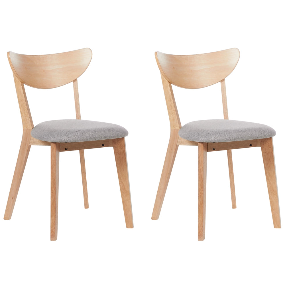 Set di 2 sedie da pranzo in legno chiaro con decorativo design moderno e tradizionale