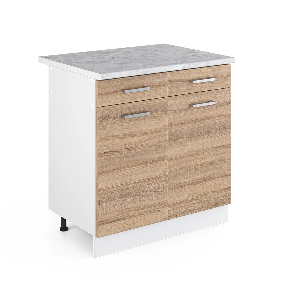 Vicco Mobiletto base per cucina Sonoma 80 cm , PL Marmo