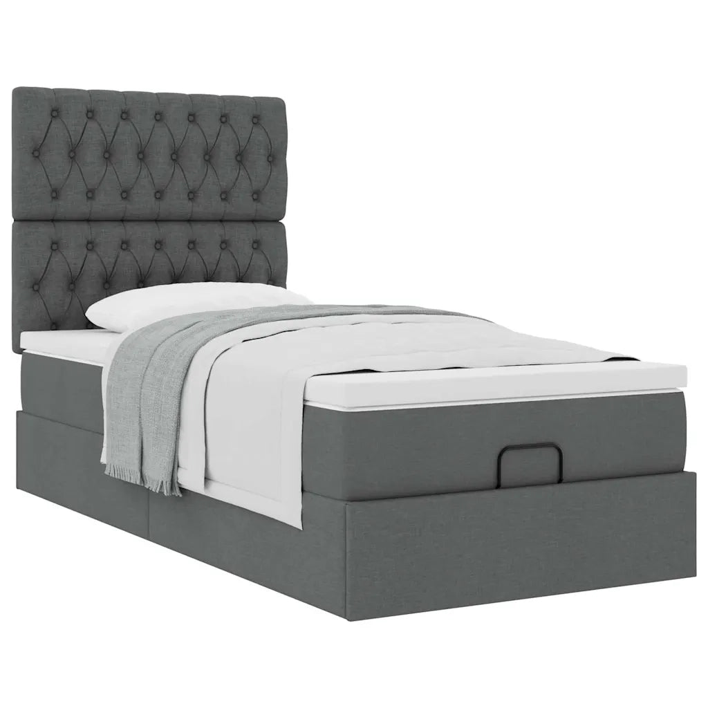 Struttura Letto Pouf con Materasso 100x200 cm in Tessuto 3313217