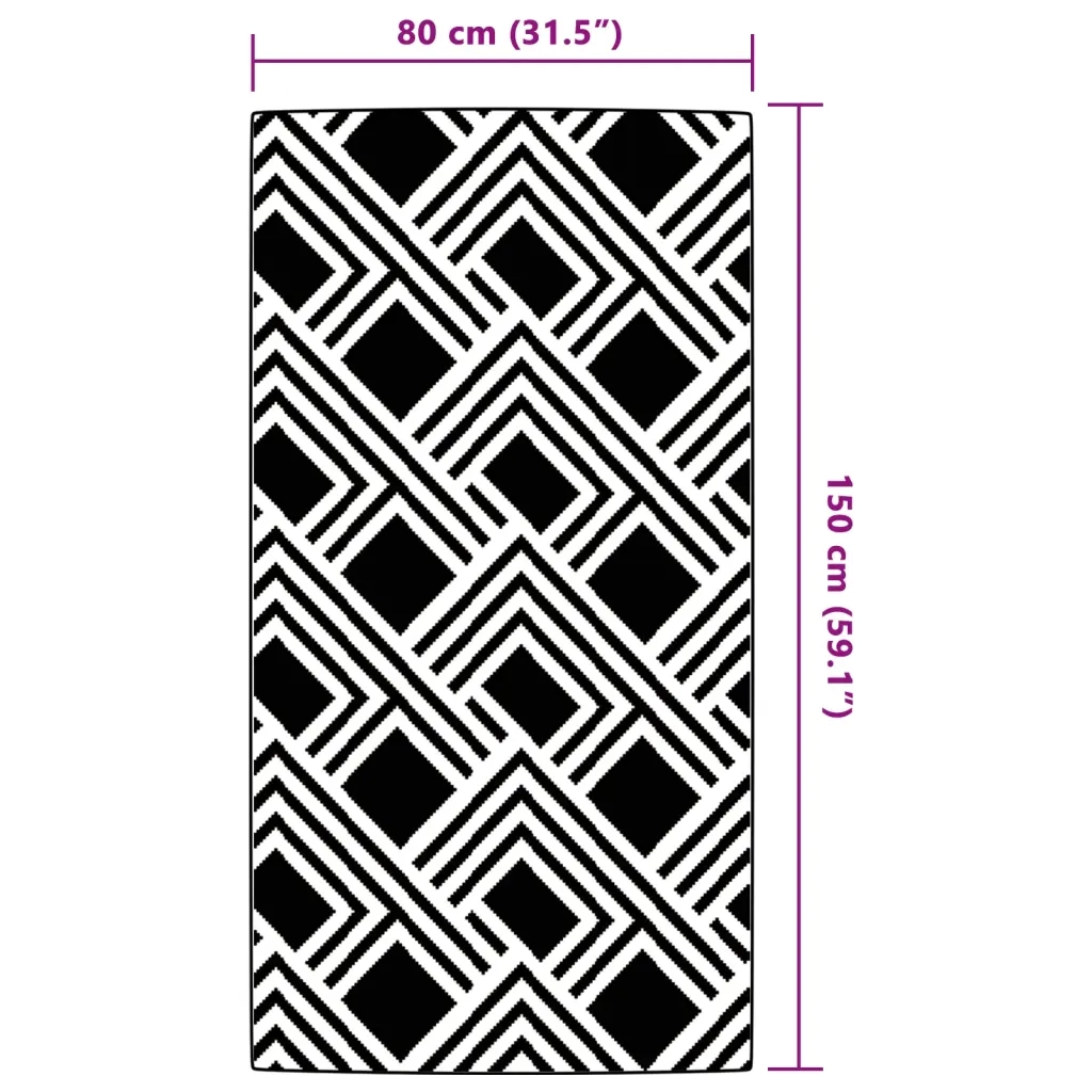 Tappeto da Esterni ARAKIL Grigio 80x150 cm in PP 368561