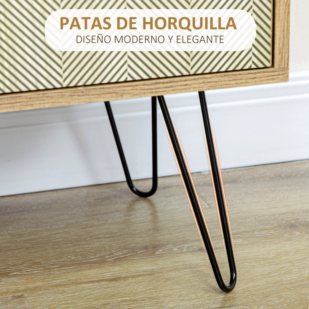 C¨®moda con 4 Cajones ¨C Zephmum ¨C 79x39x86 cm Marrone Legno Metallo