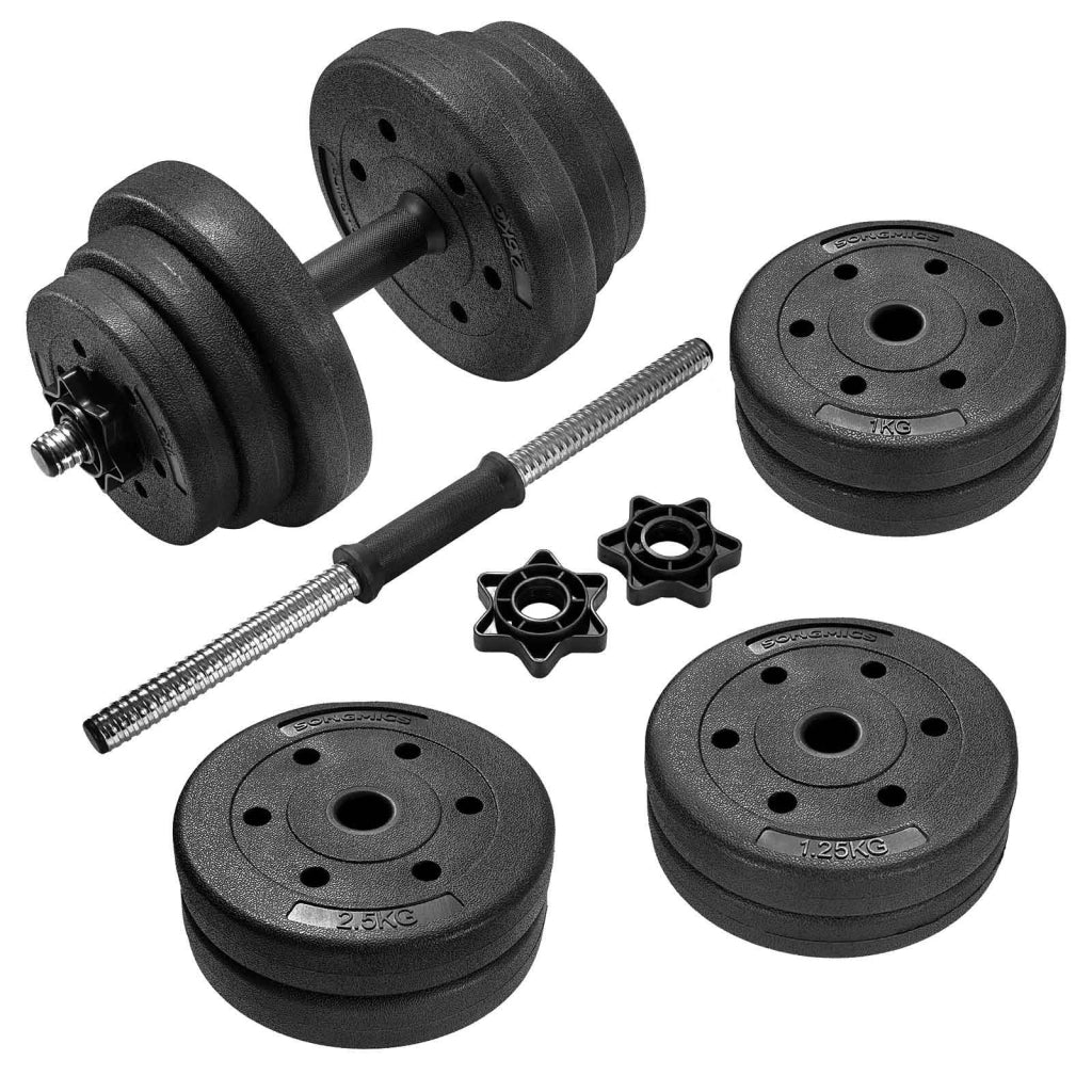 Manubri set da 2 corti rivestiti in plastica 2 x 10 kg fitness bodybuilding sport 12_0002036