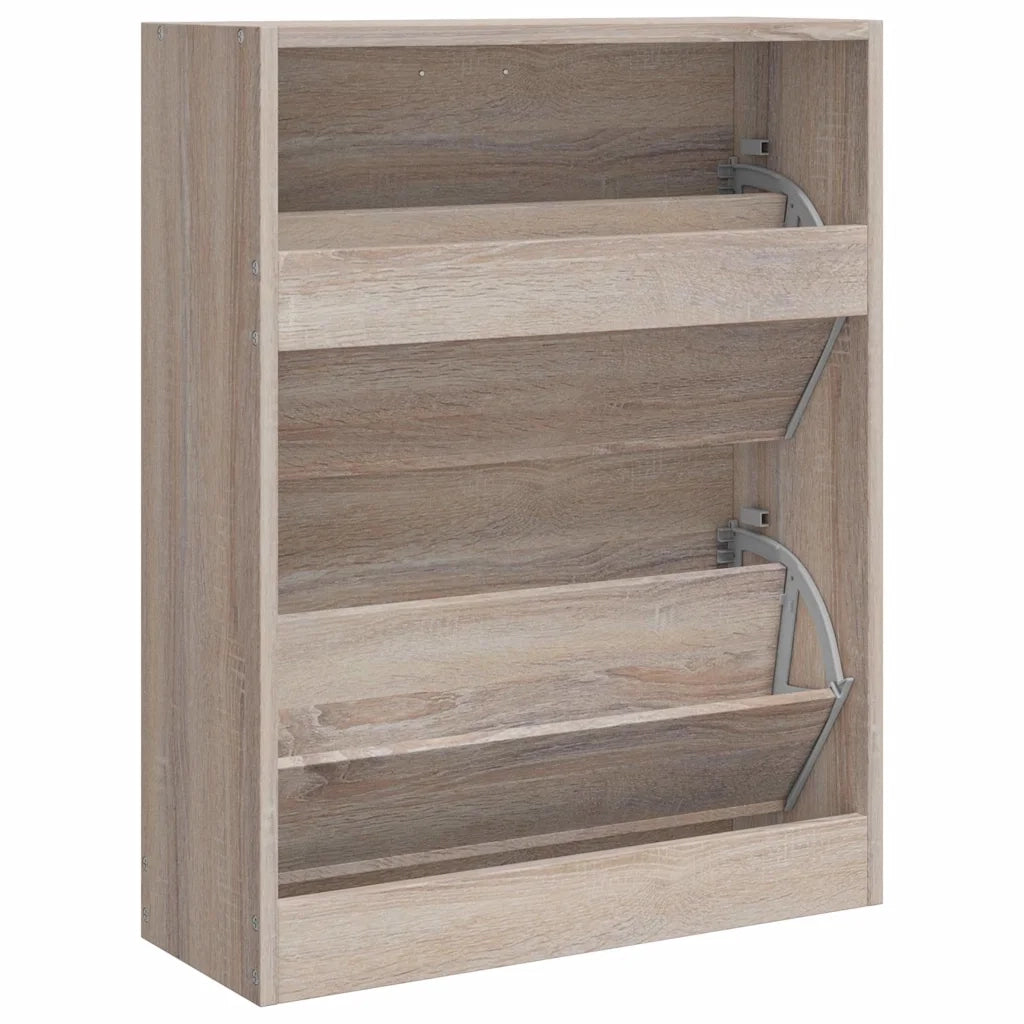 Scarpiera in Legno Aspetto Quercia con 2 Scomparti cod mxl 49581
