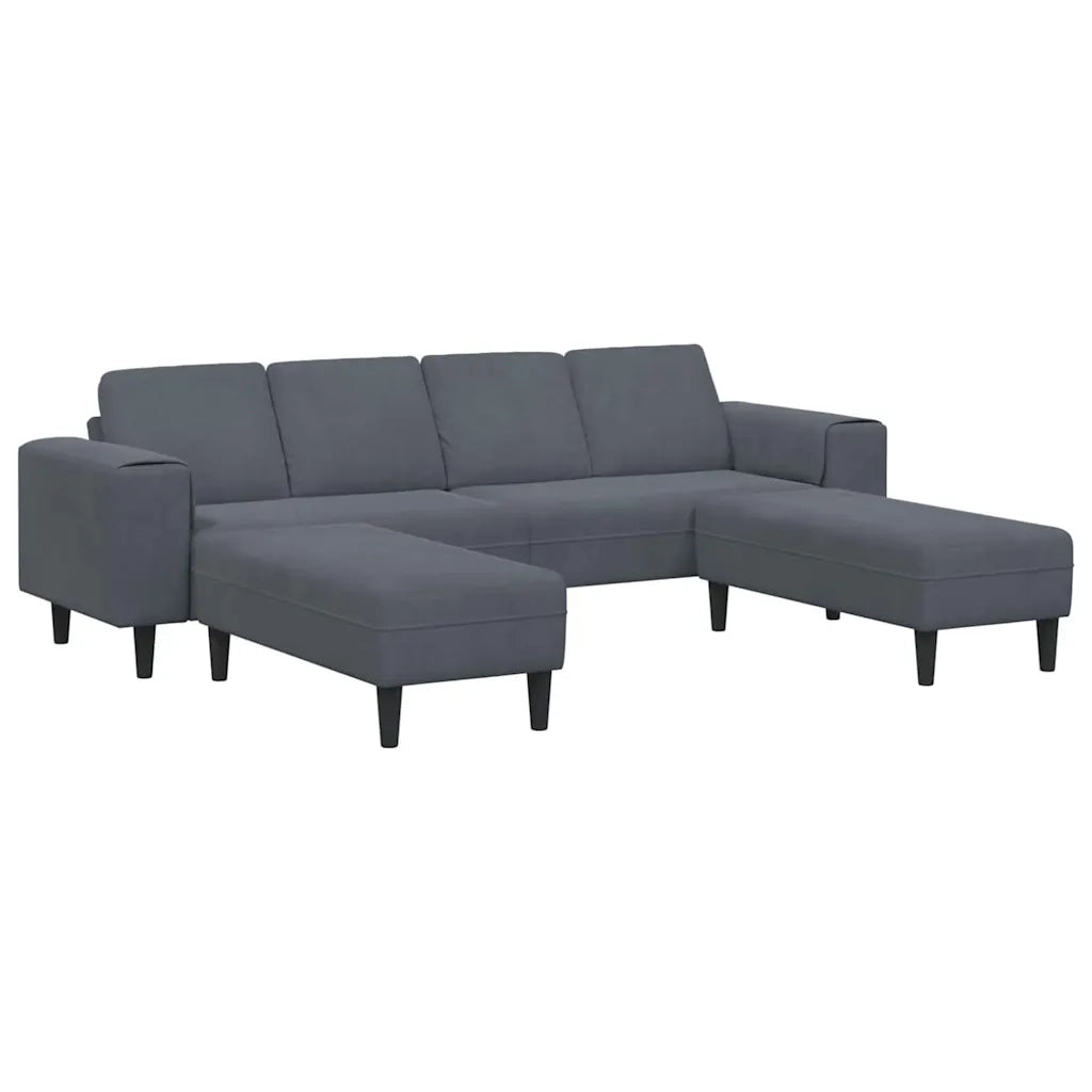 Set di divani 3 pcs Grigio scuro Velluto