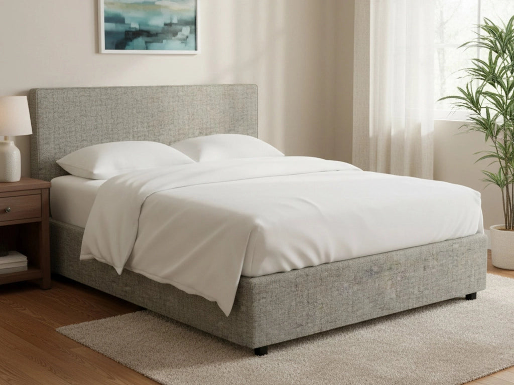 Basildon, Letto Matrimoniale Sfoderabile Made in Italy, Grigio