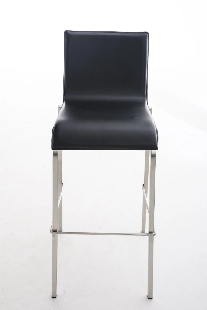 Sgabello Avola E78 in similpelle nero
